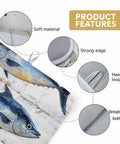 Blue Tuna Oil Painting Dish Drying Mat For Kitchen Counter Must Have Absorbent Microfiber Non Slip Machine Washable details