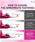 Diagram showing tightness guide for "Acrylic Nail Clippers With 15 Magnetic Sizers For Long Gel Nails" in plum color.