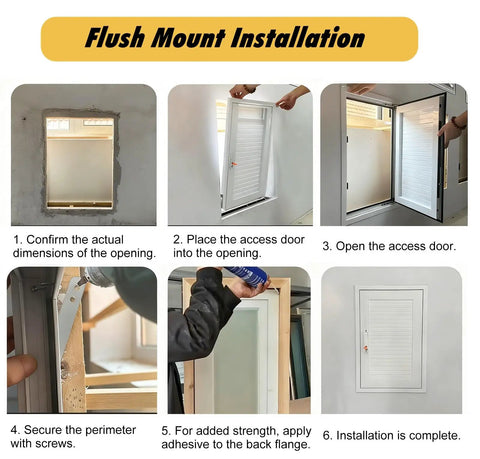 Heavy Duty White Lockable Access Door For Crawl Space And Attic Projects Flush Mount Insulated Wall Panel installation steps