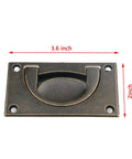 2 Pack 3.6 By 2 Inch Antique Style Bronze Recessed Door Pulls With Mounting Screws For Cabinets And Drawers Vintage Recessed Hardware Zinc Alloy Cabinet Handles