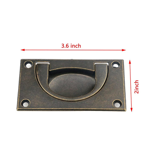 2 Pack 3.6 By 2 Inch Antique Style Bronze Recessed Door Pulls With Mounting Screws For Cabinets And Drawers Vintage Recessed Hardware Zinc Alloy Cabinet Handles