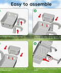 Installation steps for Poolside Storage Basket With Two Cup Holders And Stretchable Organizer For Drinks And Pool Supplies
