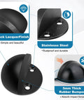 No Fuss Floor Door Stops Adhesive Backed Stainless Steel Black Wall Protectors Rubber Bumper No Drill Setup with black lacquer finish.