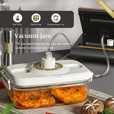 Powerful Vacuum Sealer With 90Kpa Suction 6 In 1 Compact Food Preservation System That Keeps Foods Fresh Built In Cutter Dry And Moist Modes