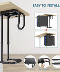 Heavy Duty Under Desk PC Mount Upgrade Your Battle Station With This Badass Adjustable CPU Bracket installed under a desk.
