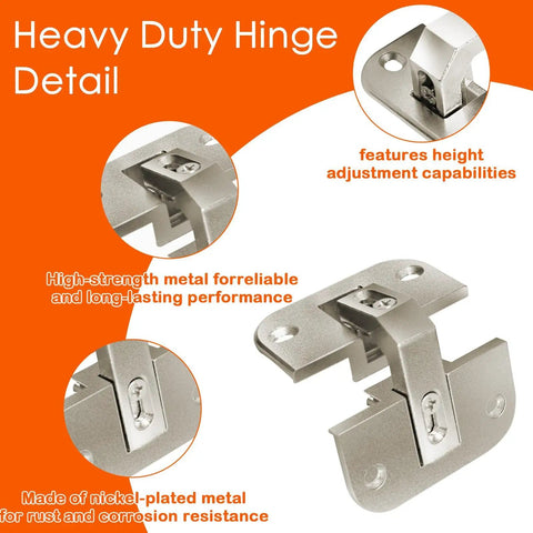 Close-up detail of Two Pack Pie Cut Corner Cabinet Hinge With Adjustable Concealed Door Hinge 343.90.710, durable nickel-plated design