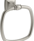 Grand Towel Ring In Vibrant Brushed Nickel, Transitional Style Bath Accessory That Plays Nice With Faucets And Shower Components