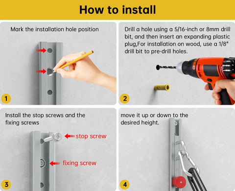 Installation guide for Bombproof Resistance Band Wall Anchor With Automatic Locking Function And Stainless Steel Construction.