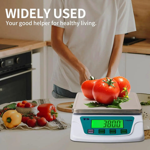Rechargeable Kitchen Scale Pro Grade Ultra Precise 0.2g Accuracy, 22lb Capacity In 304 Stainless Steel With Backlit LCD weighing tomatoes