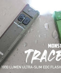 Tracer 1000 Lumens Ultra Slim EDC Flashlight Forest Green Blue Beat The Dark With A Pocket Friendly 4.4 X 1.0 X 0.5 Inch Frame