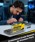 Hella Sturdy Nylon Spacers Assorted M3 M4 Screw Standoffs 330 Piece Set Black Round Non Threaded Hardware Bits in use.