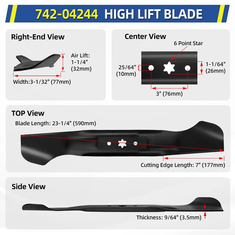 Mower Blade Replacement For Cub Cadet Enduro XT1 46 XT2 46 ZT1 46 46 Inch Deck Lawn Tractor With 6 Point Star Design Easy Install 2 Pack