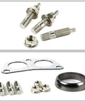 Heavy Duty 4 2 1 Header Exhaust Gasket Kit With Graphite Donut Ring And Aluminum Flange featuring M10x125 studs and nuts.