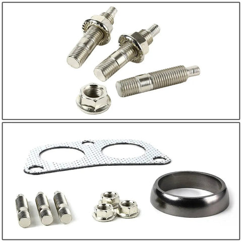 Heavy Duty 4 2 1 Header Exhaust Gasket Kit With Graphite Donut Ring And Aluminum Flange featuring M10x125 studs and nuts.