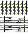 Heavy Duty Fishing Rod Rack For Garage Or Vehicle Wall Or Ceiling Mount With Soft Rubber Coated Holders To Protect Your Rods