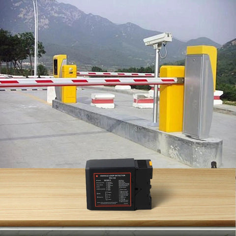 Pro Grade Vehicle Loop Detector for Automatic Doors and Parking Gates with ABS housing on wooden platform
