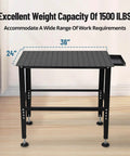 Beefy Heavy Duty 36x24 Welding Table With Five Eighth Inch Tool Holes And Adjustable Legs 1500 Pound Steel Fabrication Workbench