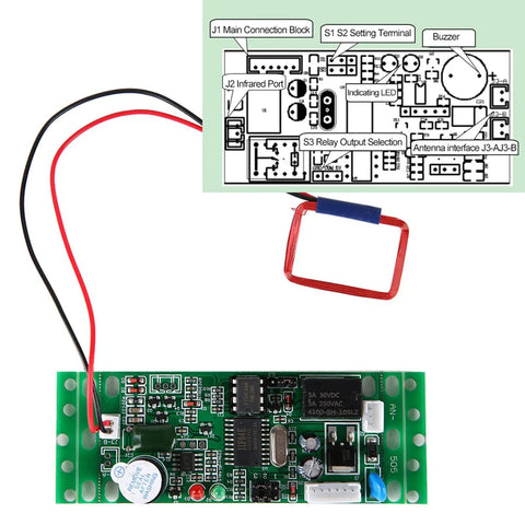 Killer Rfid Reader Module At 125 Khz With 9 12 Volt Supply For Embedded Access Control Boards, showing circuit board and antenna.