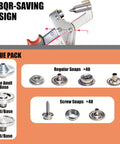 Pro Grade Heavy Duty Snap Fastener Tool Set With 15mm Snap Tool 80 Sets Boat Cover Snaps For Fabric Canvas Leather Tarps