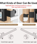 No Drill Anti Theft Video Doorbell Mount For Apartment Rentals Inward Swing Bracket installation diagram with size guide