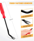 Tough fastener remover tool with ergonomic red handle; included in 100 Pcs Push Type Retainer Clips For Lexus And Toyota Body Panels And Splash Shields