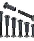 40 Sets Black M6 Bolts And Nuts Cap Nuts Assortment Kit With 2 Matching Drive Tools For TV Stands Cribs Leather Goods Belts Purses Saddles And More Hardware Replacement showcasing black finish bolts and nuts.