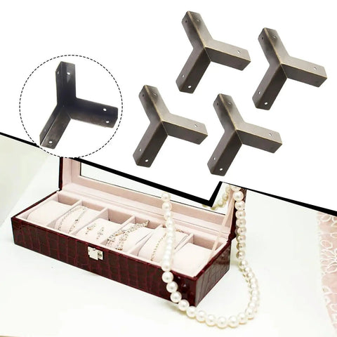 Antique Bronze Corner Protectors for Jewelry Boxes and Wooden Chests, 33mm zinc alloy hardware with nails, retro look