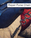 Repair purse chain with 1 Inch Metal Spring O Ring Clip Keychain Set With Round Carabiner Clips Snap Hooks for DIY projects.