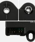 Close-up of Beefed Up Main HVAC Air Door Actuator Replacement for Defrost Mode with pin details and gear mechanism.