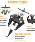 Battery Terminal And Wiper Arm Puller Tool, Heavy Duty Post Clamp Removal Device with adjustable two-jaw and thread