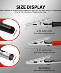 Size details of 50 Pack Small Alligator Clip Test Clamps With Plastic Grips Red And Black 25 Each Kit For Wires And Joints.