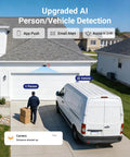 AI person and vehicle detection with 8 Channel Wired Security Camera System With 4 Indoor And Outdoor 1080P Cameras, Night Vision