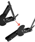Premium Black Oxide Steel Manual Tube And Pipe Bender For Round Square Stock Heavy Duty Hand Bending Tool Ratcheting Handle in open position.