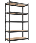 Heavy Duty Garage Shelving 5 Tier Metal Storage Unit 2400 Lbs Capacity Adjustable Shelves 72x36x16 Inch Black for Garage