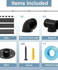 14 Ft Heavy Duty Pipe Stair Handrail Built Like A Tank Black Metal Railing With Powder Coat Finish items included: pipes, supports, bases, screws.