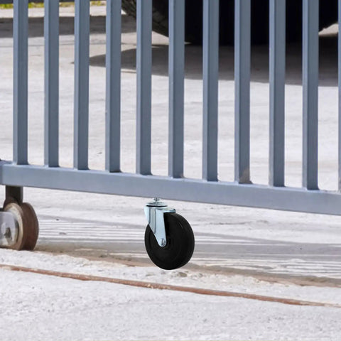 Beefy Heavy Duty Adjustable Gate Wheel With Rubber Caster And Iron Plate For Commercial And Residential Fence Gates