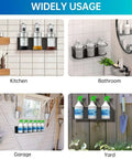 Solid Two Pack Aerosol Bottle Holder Wall Mount For Spray Cans Beefy Steel Storage Rack in kitchen and bathroom settings.