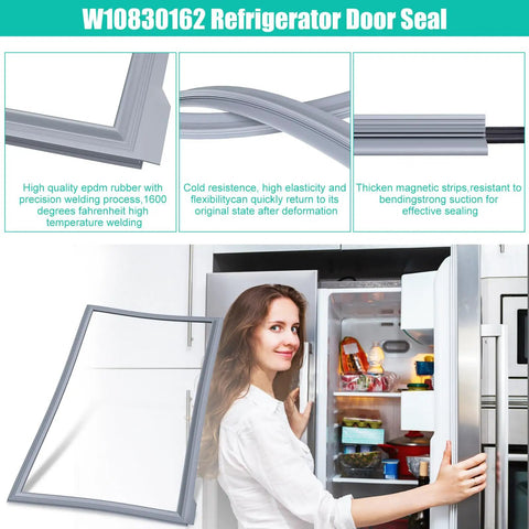 Fridge Door Gasket Replacement For Whirlpool Kenmore KitchenAid Refrigerator Seal 39.7 By 16.93 Inches installed on fridge