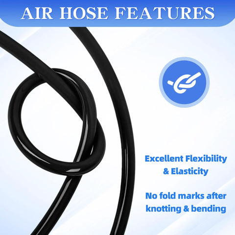PU Air Hose 12mm OD X 8mm ID Black Flexible Pneumatic Tubing shows flexibility and elasticity, no fold marks after bending.
