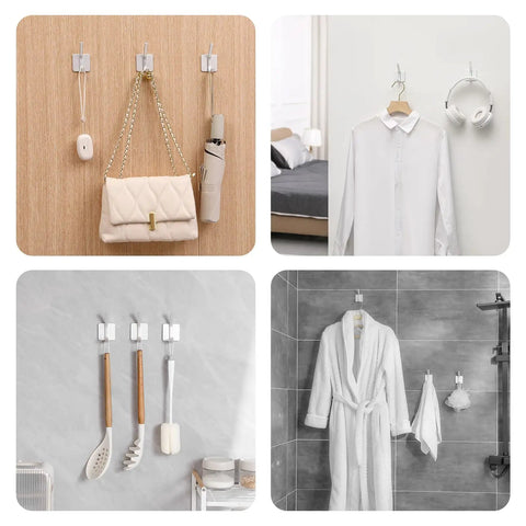 Hella Heavy Duty Adhesive Wall Hooks With 30 Pound Capacity Waterproof Setup For Bathroom Towels And Coats No Sweat No Drill Damage Free Mounting For Apartment Renters And Dorms Matte Black Four Pack