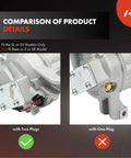 Comparison of AC Compressor With Clutch For Nissan Altima And Rogue Featuring VCS 14EC design with two plugs versus one plug.