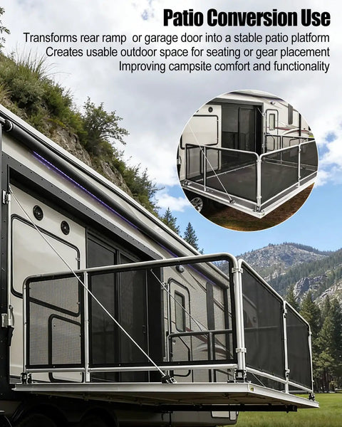 Conversion Cable Kit For Toy Hauler Patio Door With 109 Inch Stainless Steel Support System And Ramp To Deck Upgrade Hardware Set For RV Garage Entry Beefed Up Heavy Duty Construction For Smooth Setup And Lasting Outdoor Space