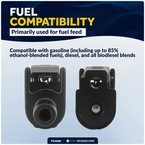 3/8 Inch Barb Fuel Line Connector For Yamaha Engine End And Tank End, Female To Male Fittings, front and rear views