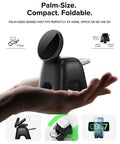Palm-sized Magnetic Wireless Charging Station With 15W Dope Fast Charging for iPhone 12-17 Pro Max and 5W AirPods/Watch