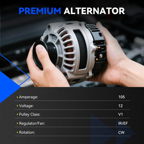 One Wire Self Exciting High Output 105 Amp Alternator For Chevy 350 SBC And BBC Swaps 10SI Style durable CNC aluminum body