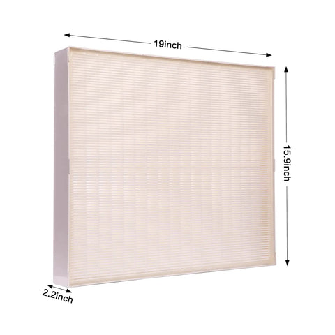 Side view of Replacement HEPA Filter For 500 CFM Air Scrubber With 99.97 Percent Efficiency, dimensions 19x15.9x2.2 inches