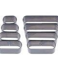 Set of 8 hollow punch tools in stainless steel for precise leather cutting, part of Leather Die Punch Cutter Set In Steel With Hollow Punch Tools For Cutting Leather, Cutting Mold Punching Kit, 8 Piece Assorted Sizes, Stainless Steel Crafting Gear, Handy DIY Gift For Makers.