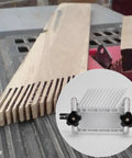 Boss Level Adjustable Featherboard Kit With Stackable Safety Guide And T Track Miter Slot Locking System For Table Saw And Router Tables Kickback Killer Keeps Workpieces Rock Solid In 3 By 4 And 3 By 8 Slots Two Pack with wood pieces on the table saw.
