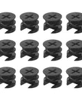 Badass Cam Lock Nuts For Furniture Builds, 12 piece set of black steel joint fasteners for furniture assembly