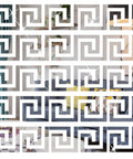 DIY Mirror Stickers 60Pcs Removable Adhesive Wall Decals with Geometric Greek Key Pattern 3D Reflective Wall Art in a room setting